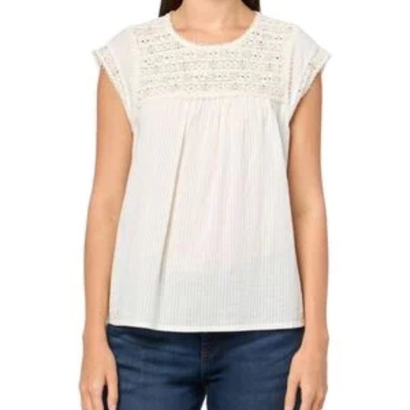 Lucky Brand Tops - LUCKY Brand | Peasant top | Lace | Cream | Size L